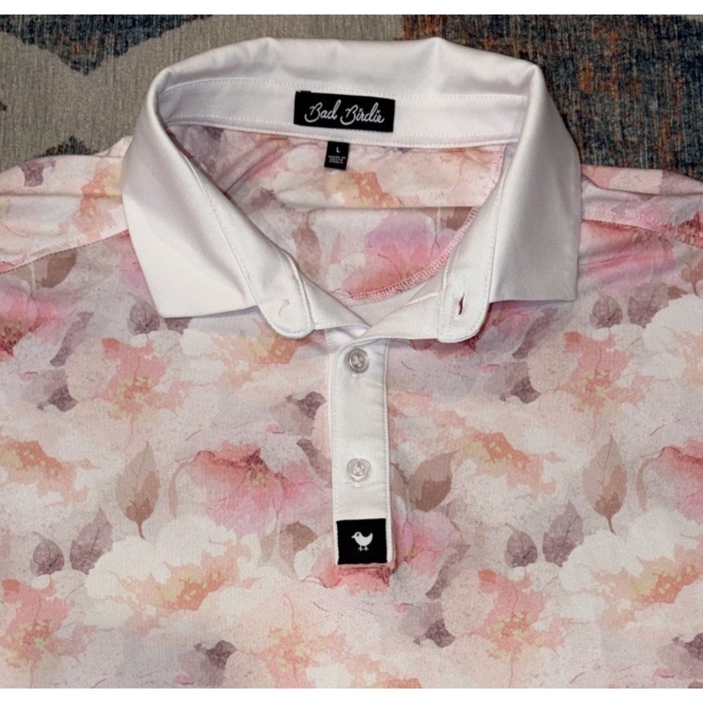 Bad Birdie The Bungalow Golf Polo Shirt Mens Large - Preppy Resort Wear - Picture 7 of 12